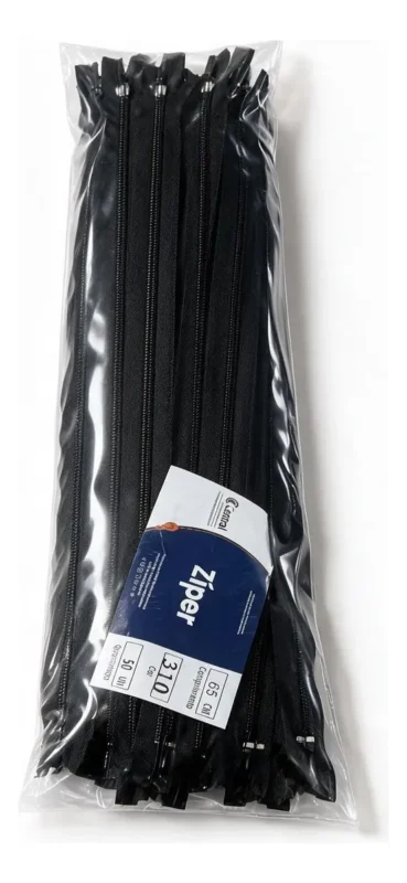 Zíper 65 Cm – Pacote Com 50 Destacável